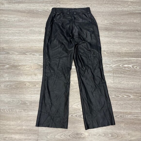 BABATON x ARITZIA Command Cropped Vegan Leather Pants Black sz 00 - Picture 3 of 12